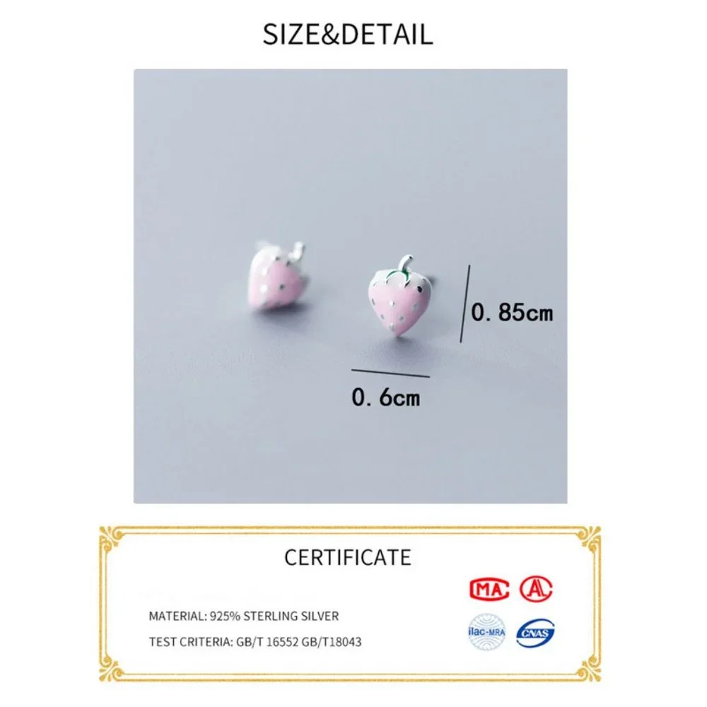 Pink Strawberry Earrings - Picture 8 of 8